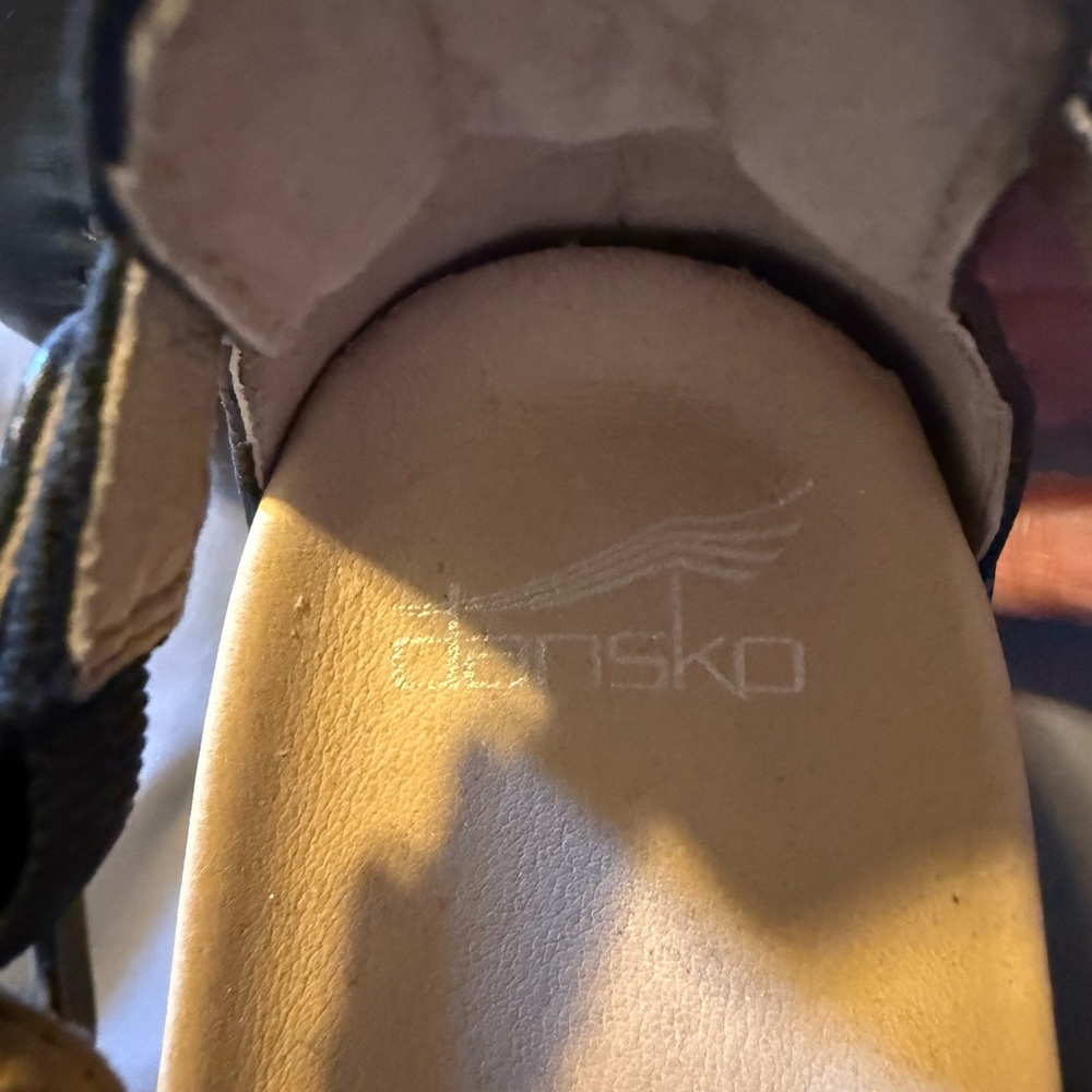 Dansko Black Leather Heeled Mules - Picture 7 of 9